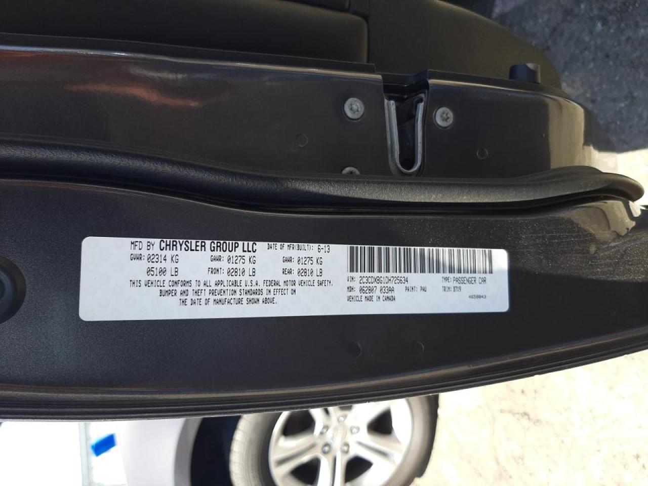 Photo 10 from auction – 2013 DODGE CHARGER SE with VIN 2C3CDXBG1DH725634