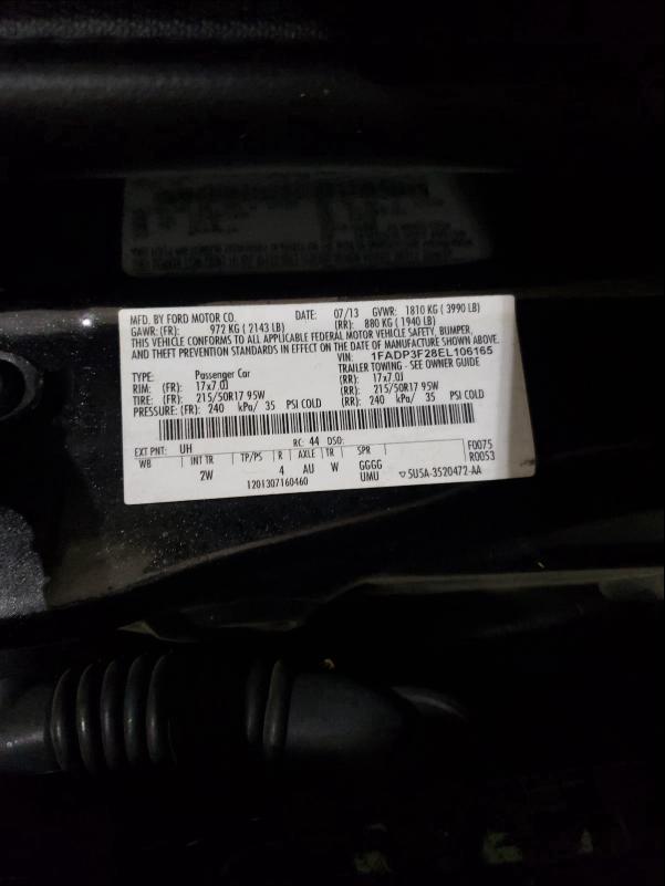 Photo 10 from auction – 2014 FORD FOCUS SE with VIN 1FADP3F28EL106165