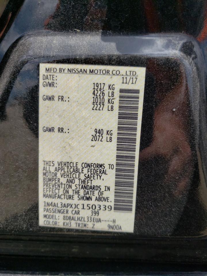 Photo 10 from auction – 2018 NISSAN ALTIMA 2.5 with VIN 1N4AL3APXJC150339