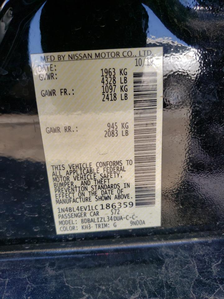 Photo 10 from auction – 2020 NISSAN ALTIMA SL with VIN 1N4BL4EV1LC186359