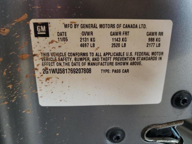 Photo 10 from auction – 2006 CHEVROLET IMPALA LTZ with VIN 2G1WU581769207808