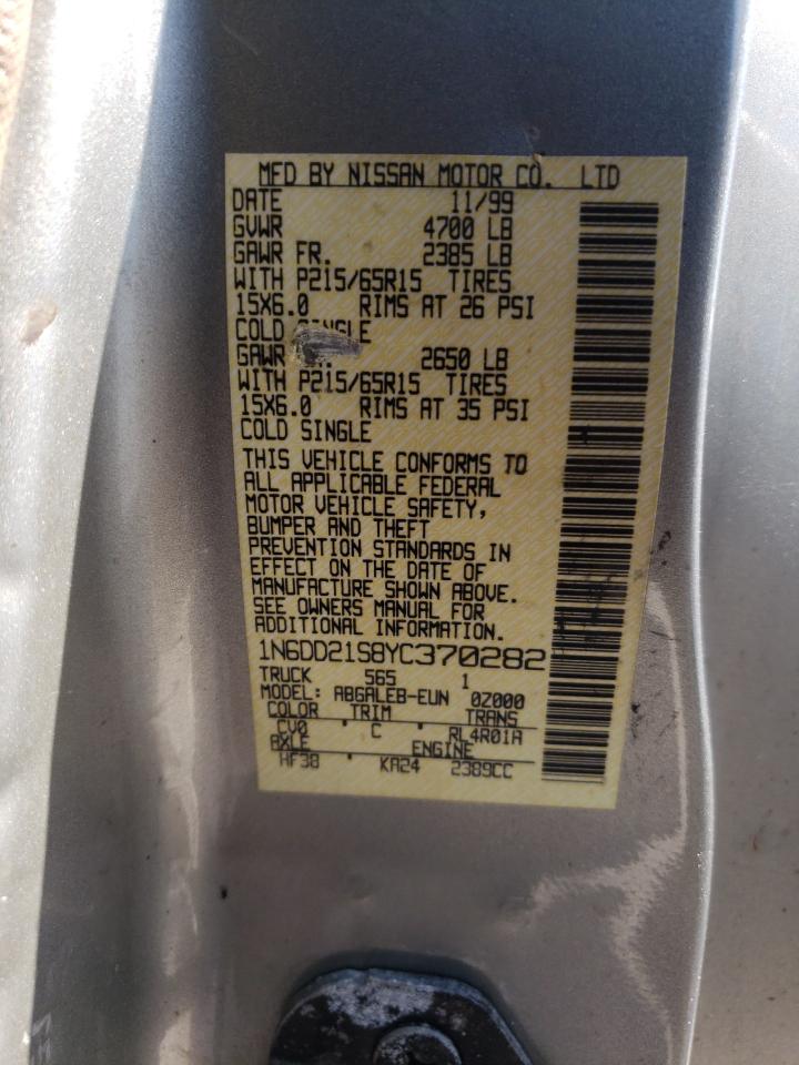 Photo 10 from auction – 2000 NISSAN FRONTIER X with VIN 1N6DD21S8YC370282