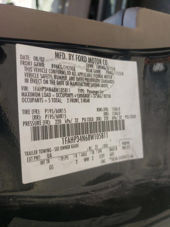 Photo 20 from auction – 2008 FORD FOCUS S/SE with VIN 1FAHP34N68W105811