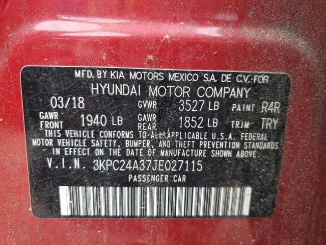 Photo 10 from auction – 2018 HYUNDAI ACCENT SE with VIN 3KPC24A37JE027115