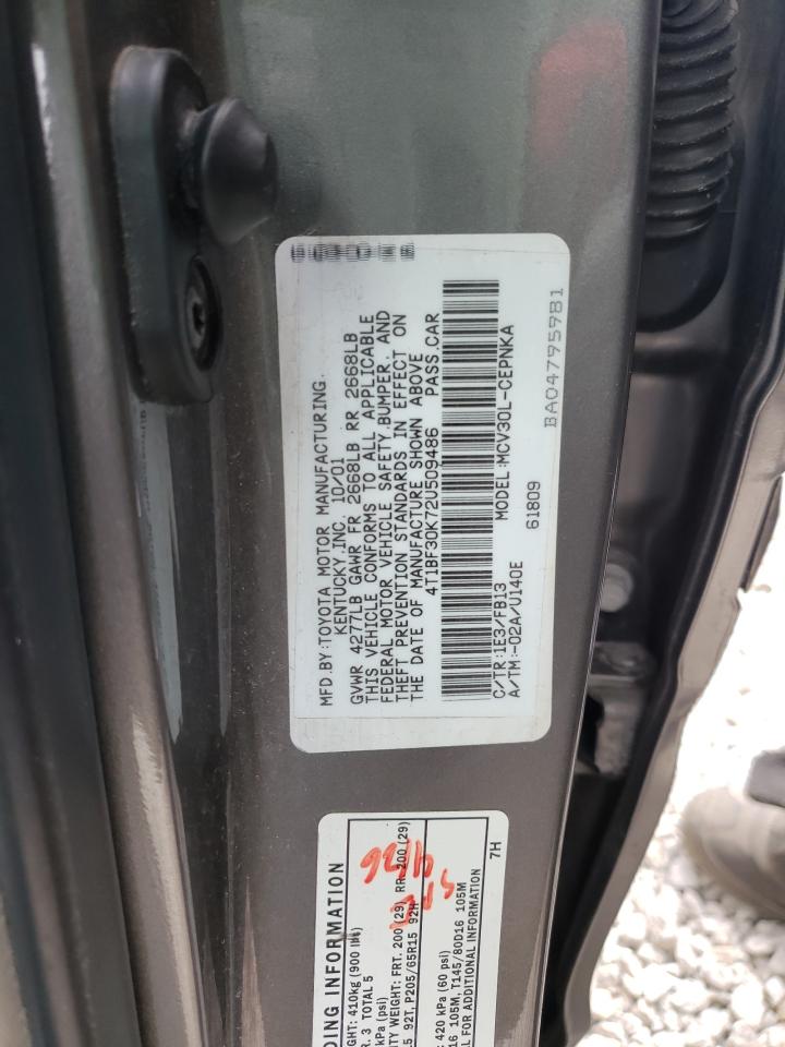 Photo 10 from auction – 2002 TOYOTA CAMRY LE with VIN 4T1BF30K72U509486
