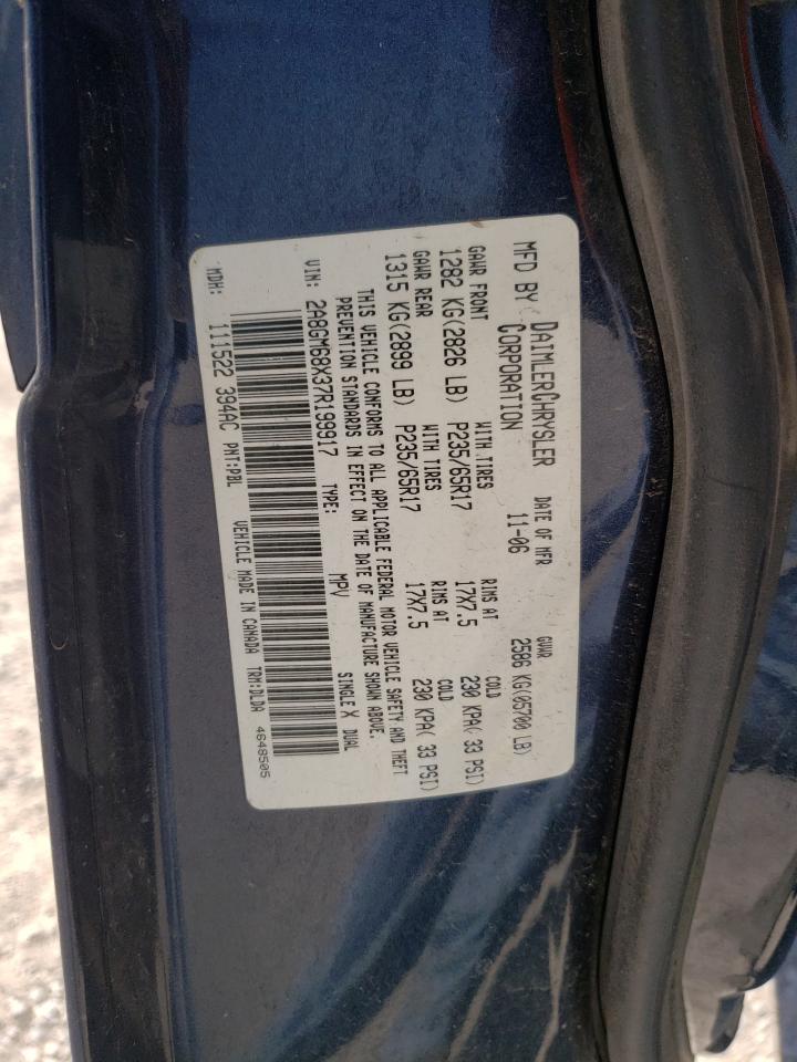 Photo 10 from auction – 2007 CHRYSLER PACIFICA T with VIN 2A8GM68X37R199917