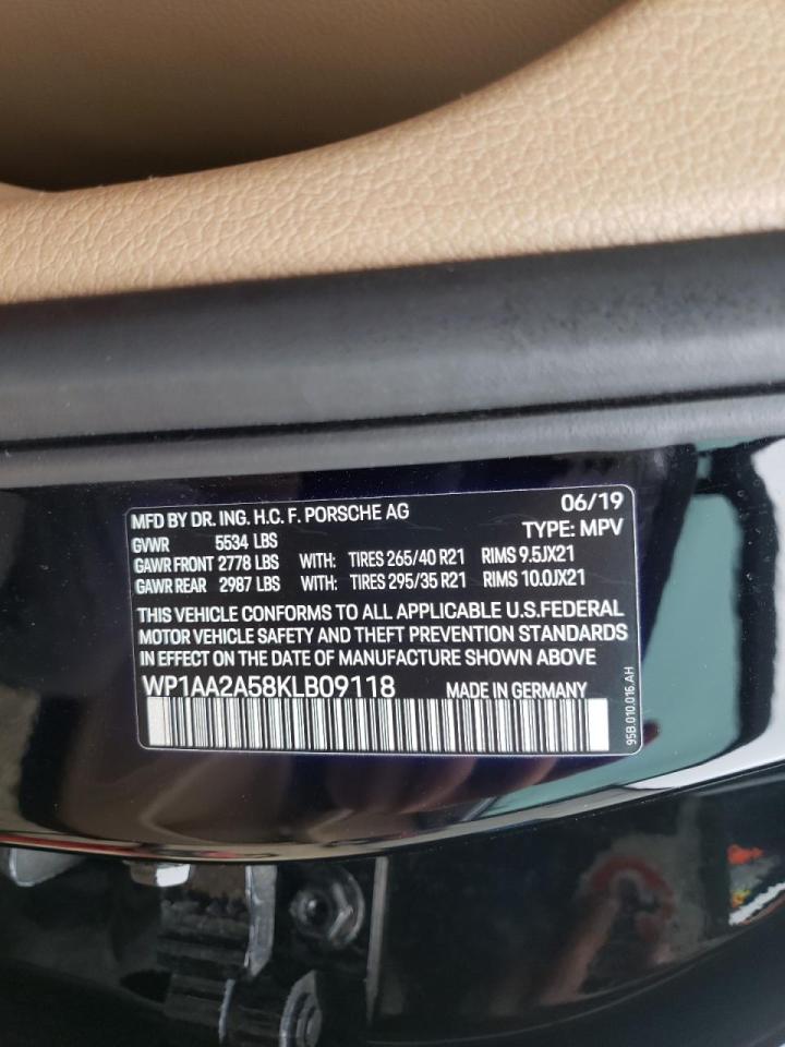 Photo 10 from auction – 2019 PORSCHE MACAN with VIN WP1AA2A58KLB09118