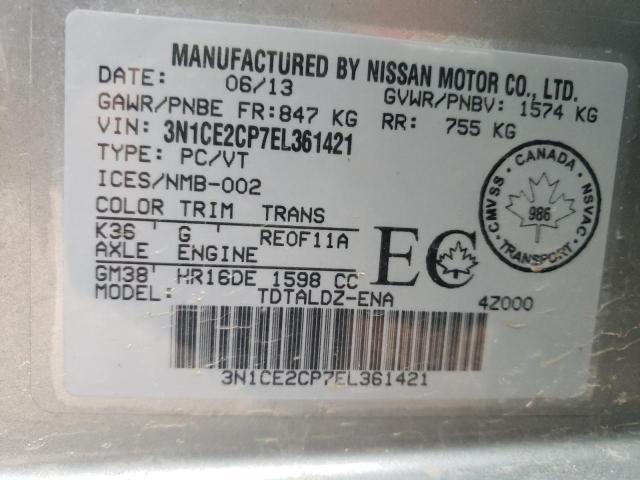 Photo 10 from auction – 2014 NISSAN VERSA NOTE with VIN 3N1CE2CP7EL361421