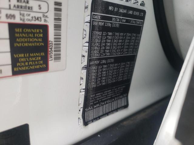 Photo 10 from auction – 2016 LAND ROVER RANGE ROVE with VIN SALWR2VF0GA554337