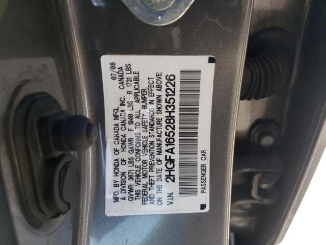 Photo 1 from auction – 2008 HONDA CIVIC LX with VIN 2HGFA16528H351226