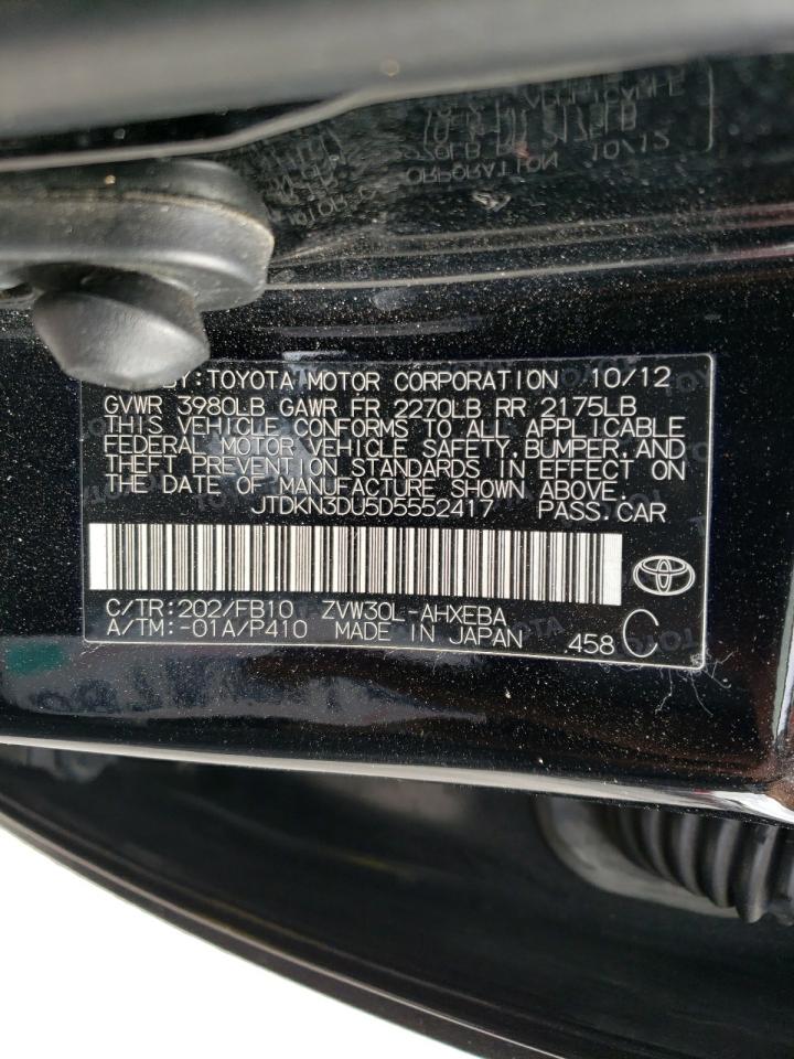 Photo 10 from auction – 2013 TOYOTA PRIUS with VIN JTDKN3DU5D5552417