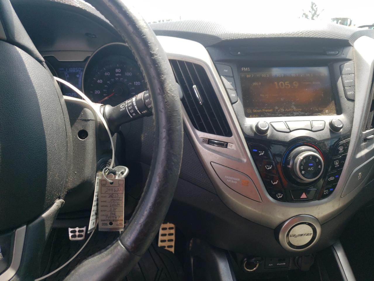Photo 9 from auction – 2013 HYUNDAI VELOSTER with VIN KMHTC6AD0DU139967