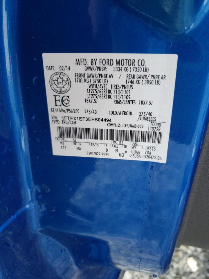 Photo 10 from auction – 2014 FORD F150 SUPER with VIN 1FTFX1EF3EFB04494