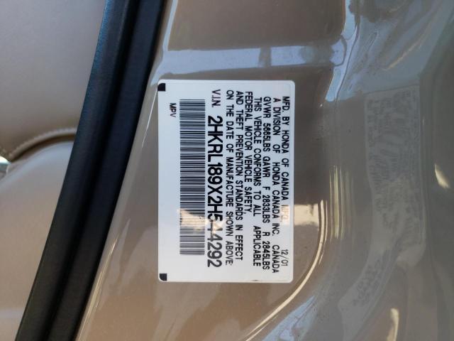 Photo 10 from auction – 2002 HONDA ODYSSEY EX with VIN 2HKRL189X2H544292