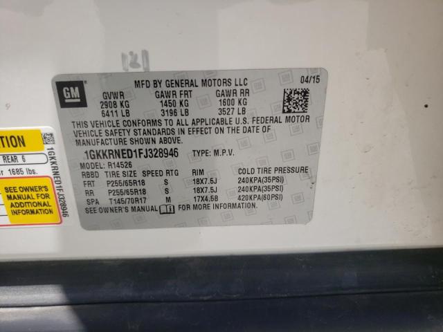 Photo 10 from auction – 2015 GMC ACADIA SLE with VIN 1GKKRNED1FJ328946