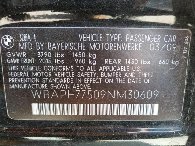 Photo 10 from auction – 2009 BMW 328 I with VIN WBAPH77509NM30609