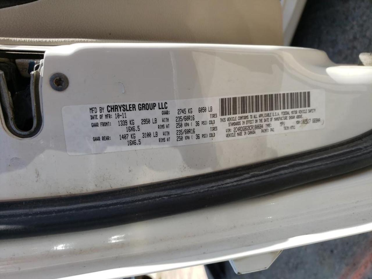 Photo 10 from auction – 2012 DODGE GRAND CARA with VIN 2C4RDGBG9CR180684