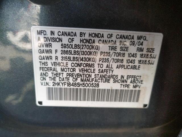 Photo 10 from auction – 2005 HONDA PILOT EX with VIN 2HKYF18485H500528