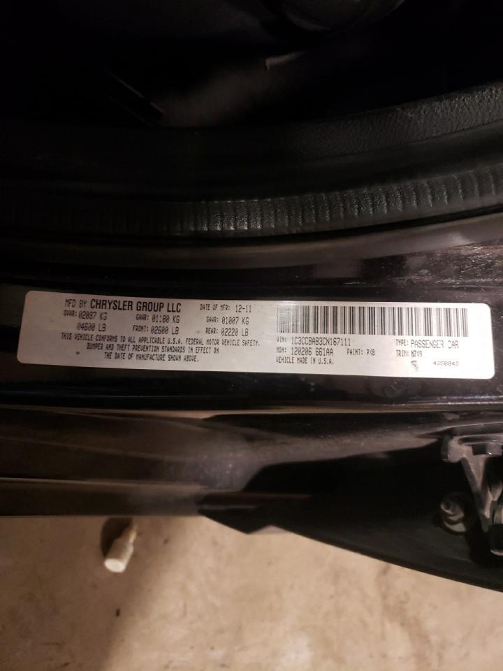 Photo 10 from auction – 2012 CHRYSLER 200 LX with VIN 1C3CCBAB3CN167111