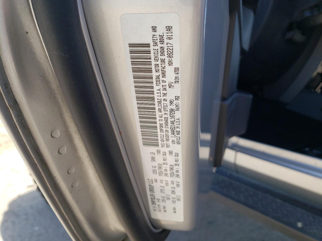 Photo 10 from auction – 2010 JEEP WRANGLER S with VIN 1J4AA5D14AL107290