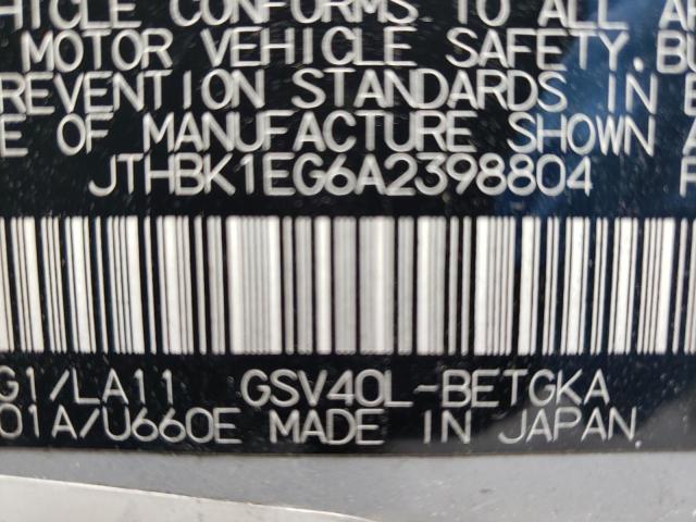 Zdjęcie 10 z aukcji – 2010 LEXUS ES 350 z VIN JTHBK1EG6A2398804