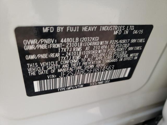 Photo 10 from auction – 2015 SUBARU FORESTER 2 with VIN JF2SJABC5FH814563