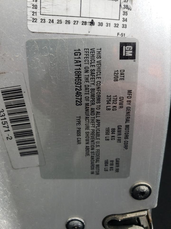 Photo 10 from auction – 2009 CHEVROLET COBALT LT with VIN 1G1AT18H697246723