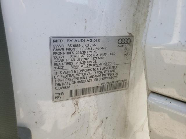 Photo 10 from auction – 2015 AUDI Q7 PRESTIG with VIN WA1DGAFE5FD024960