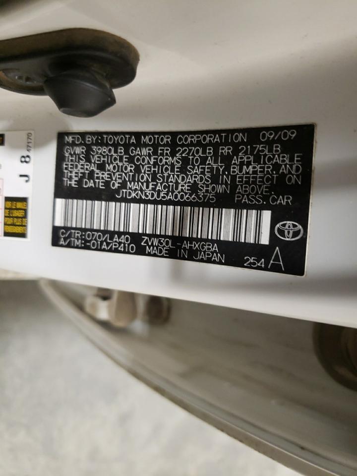 Photo 10 from auction – 2010 TOYOTA PRIUS with VIN JTDKN3DU5A0066375
