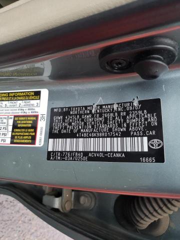 Photo 9 from auction – 2008 TOYOTA CAMRY CE with VIN 4T4BE46K98R017542
