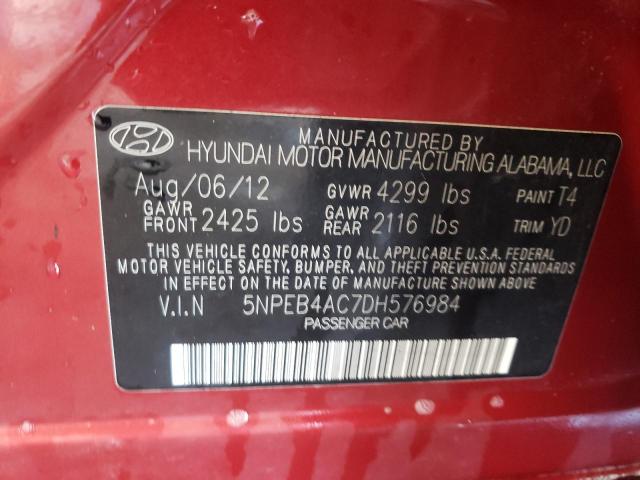 Photo 10 from auction – 2013 HYUNDAI SONATA GLS with VIN 5NPEB4AC7DH576984