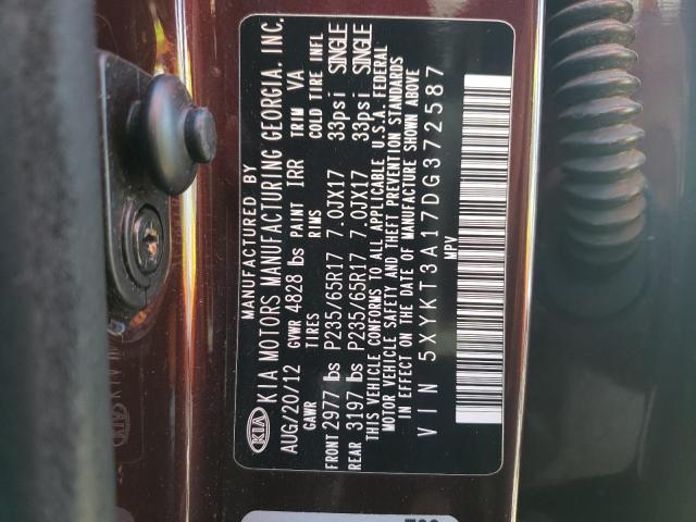 Photo 10 from auction – 2013 KIA SORENTO LX with VIN 5XYKT3A17DG372587