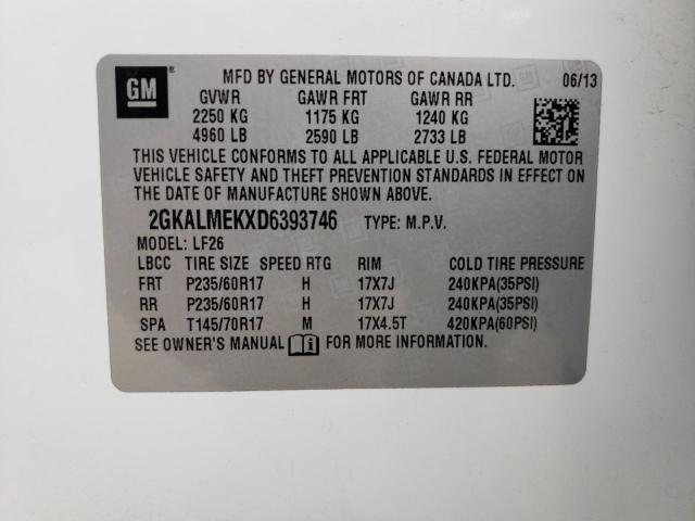 Photo 10 from auction – 2013 GMC TERRAIN SL with VIN 2GKALMEKXD6393746