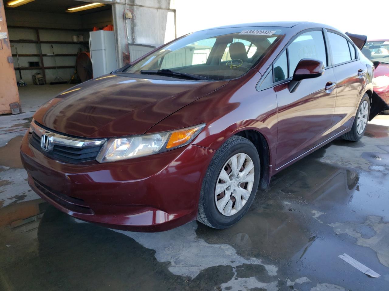 Photo 2 from auction – 2012 HONDA CIVIC LX with VIN 2HGFB2F52CH559991