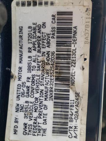 Photo 10 from auction – 2005 TOYOTA COROLLA CE with VIN 1NXBR32E55Z542036