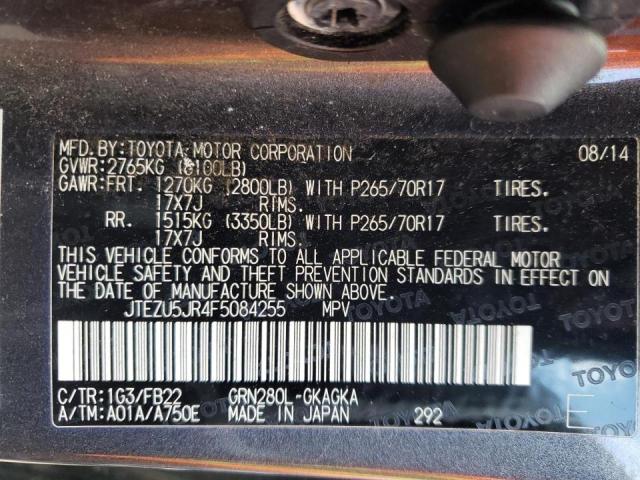 Photo 10 from auction – 2015 TOYOTA 4RUNNER SR with VIN JTEZU5JR4F5084255