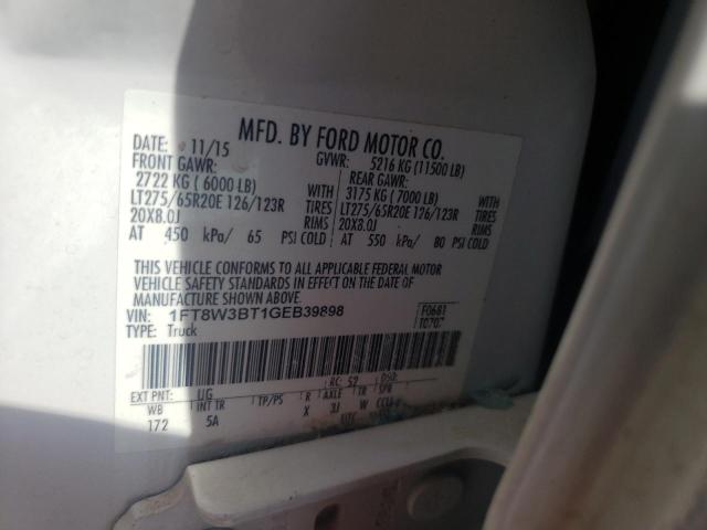 Photo 10 from auction – 2016 FORD F350 SUPER with VIN 1FT8W3BT1GEB39898