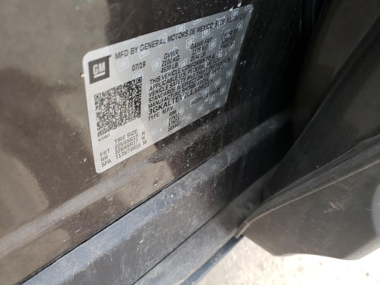 Photo 10 from auction – 2020 GMC TERRAIN SL with VIN 3GKALTEV2LL109217