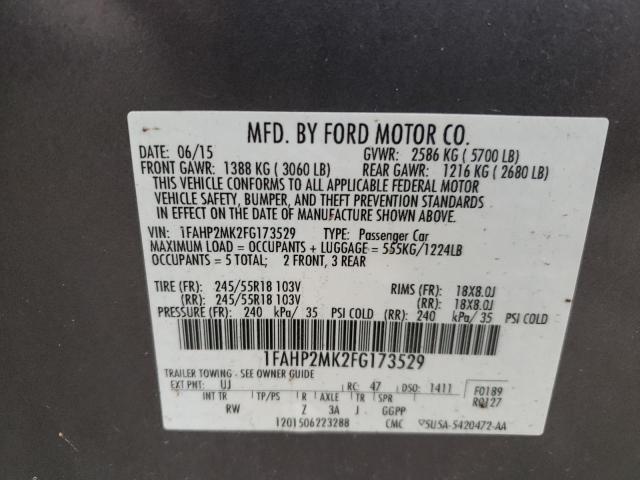 Photo 10 from auction – 2015 FORD TAURUS POL with VIN 1FAHP2MK2FG173529