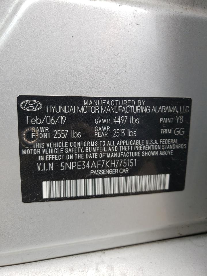 Photo 10 from auction – 2019 HYUNDAI SONATA LIM with VIN 5NPE34AF7KH775151