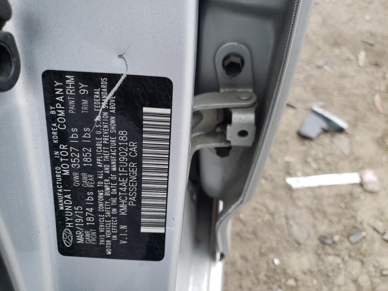 Photo 10 from auction – 2015 HYUNDAI ACCENT GLS with VIN KMHCT4AE1FU902188