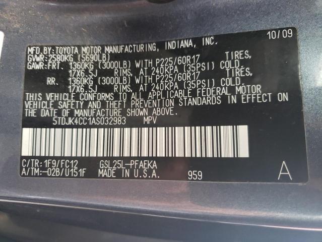 Photo 10 from auction – 2010 TOYOTA SIENNA LE with VIN 5TDJK4CC1AS032983