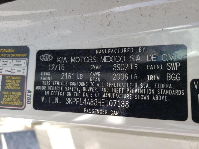 Photo 10 from auction – 2017 KIA FORTE EX with VIN 3KPFL4A83HE107138