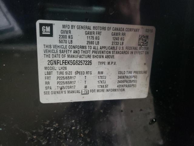 Photo 10 from auction – 2016 CHEVROLET EQUINOX LT with VIN 2GNFLFEK5G6257226