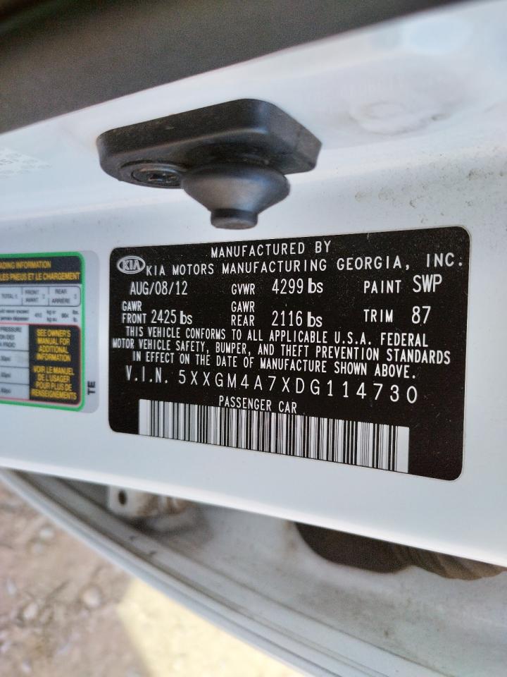Photo 10 from auction – 2013 KIA OPTIMA LX with VIN 5XXGM4A7XDG114730