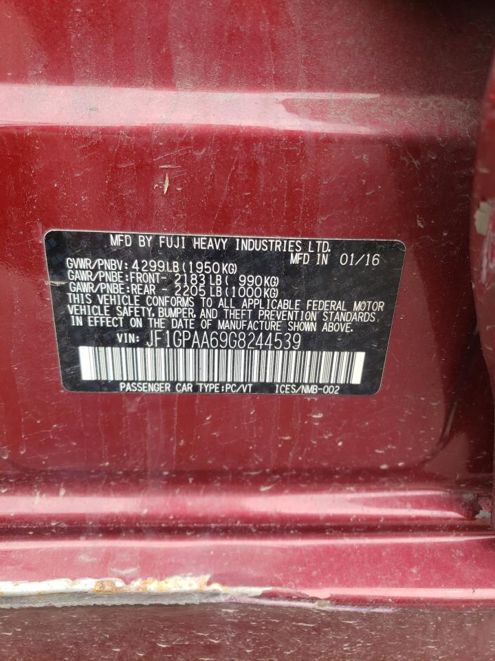 Photo 10 from auction – 2016 SUBARU IMPREZA with VIN JF1GPAA69G8244539