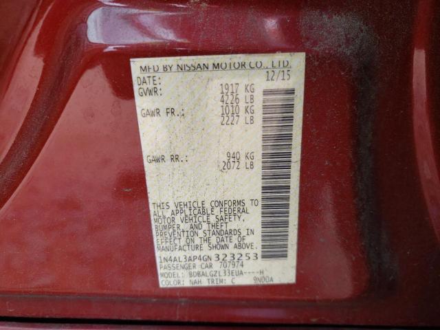 Photo 10 from auction – 2016 NISSAN ALTIMA 2.5 with VIN 1N4AL3AP4GN323253