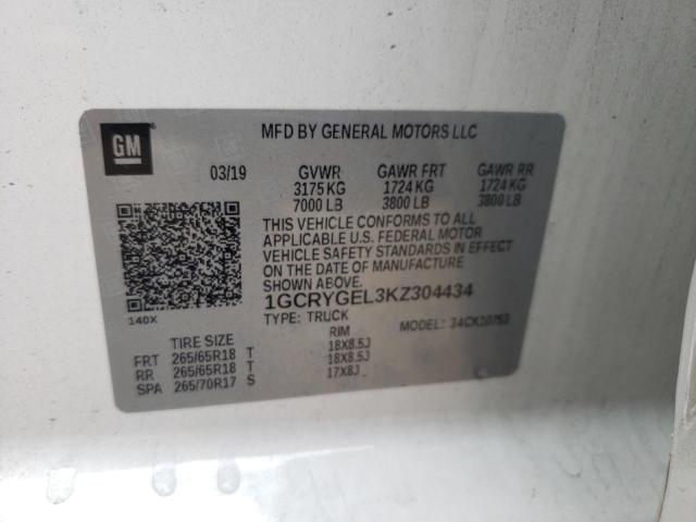 Photo 10 from auction – 2019 CHEVROLET SILVERADO with VIN 1GCRYGEL3KZ304434