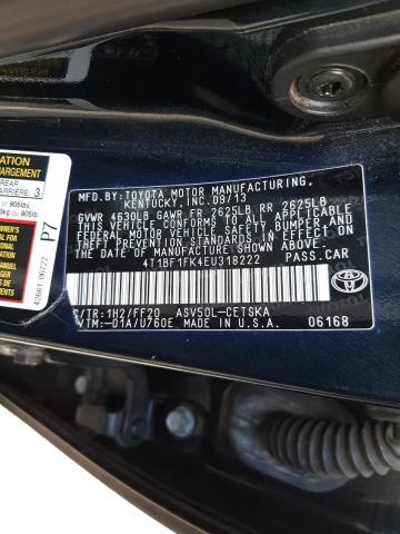Photo 10 from auction – 2014 TOYOTA CAMRY L with VIN 4T1BF1FK4EU318222