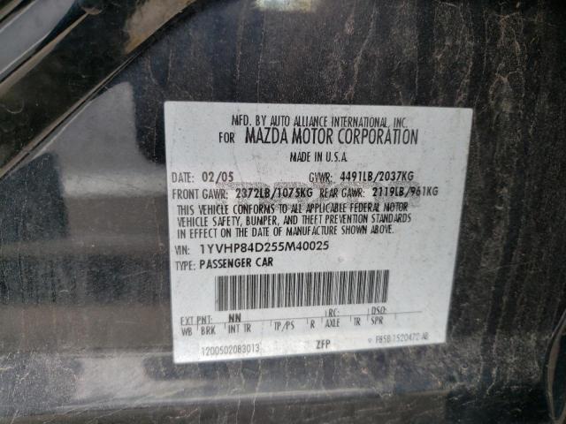 Photo 10 from auction – 2005 MAZDA 6 S with VIN 1YVHP84D255M40025